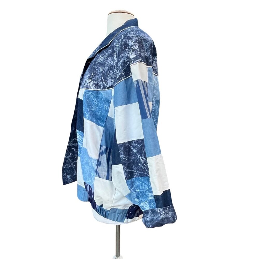 70’s 80’s Patchwork Light Denim Jacket Marguerite… - image 2